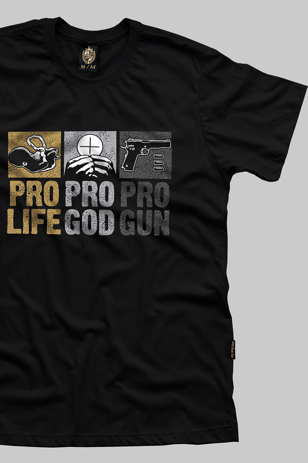 Camiseta Pro-Life Pro-God Pro-Gun