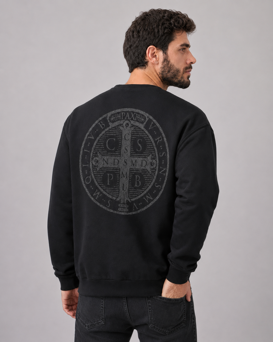 Moletom Medalha de São Bento Preto