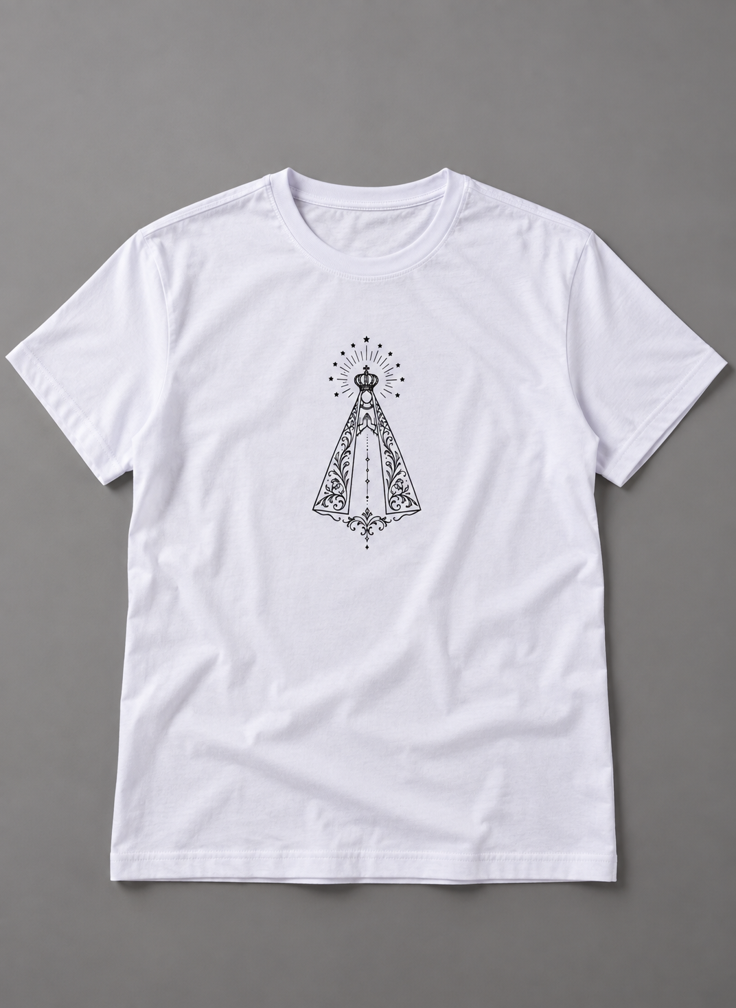 Camiseta Nossa Senhora Aparecida em algodão 30.1 penteado premium
