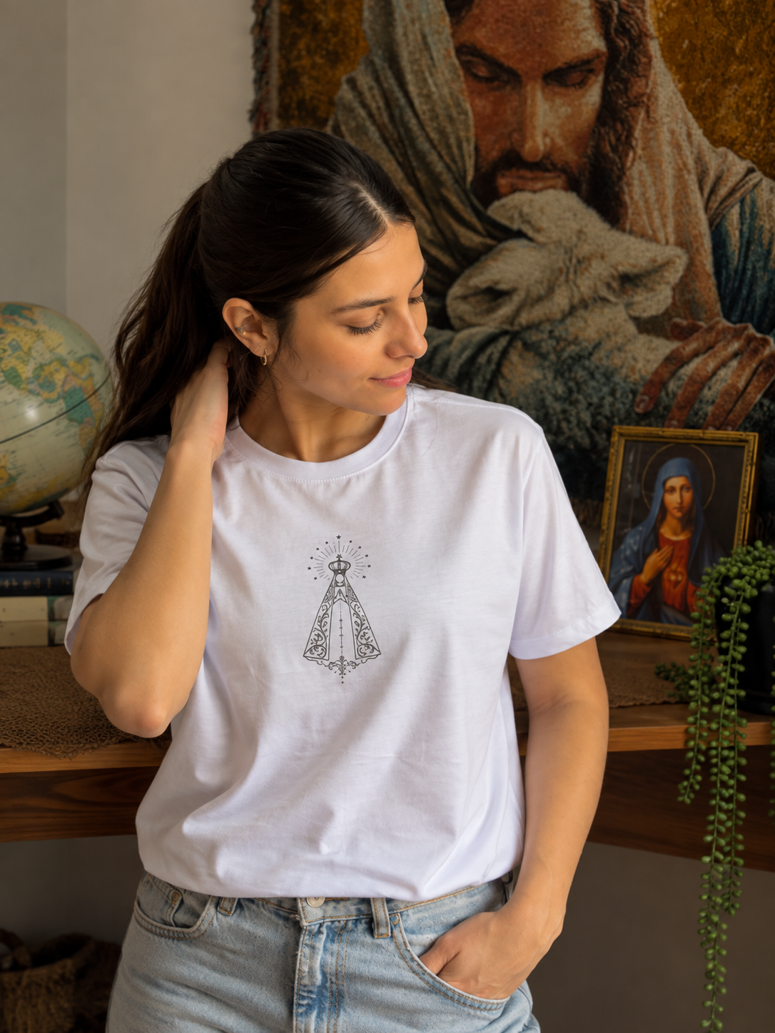 Detalhes da camiseta Nossa Senhora Aparecida