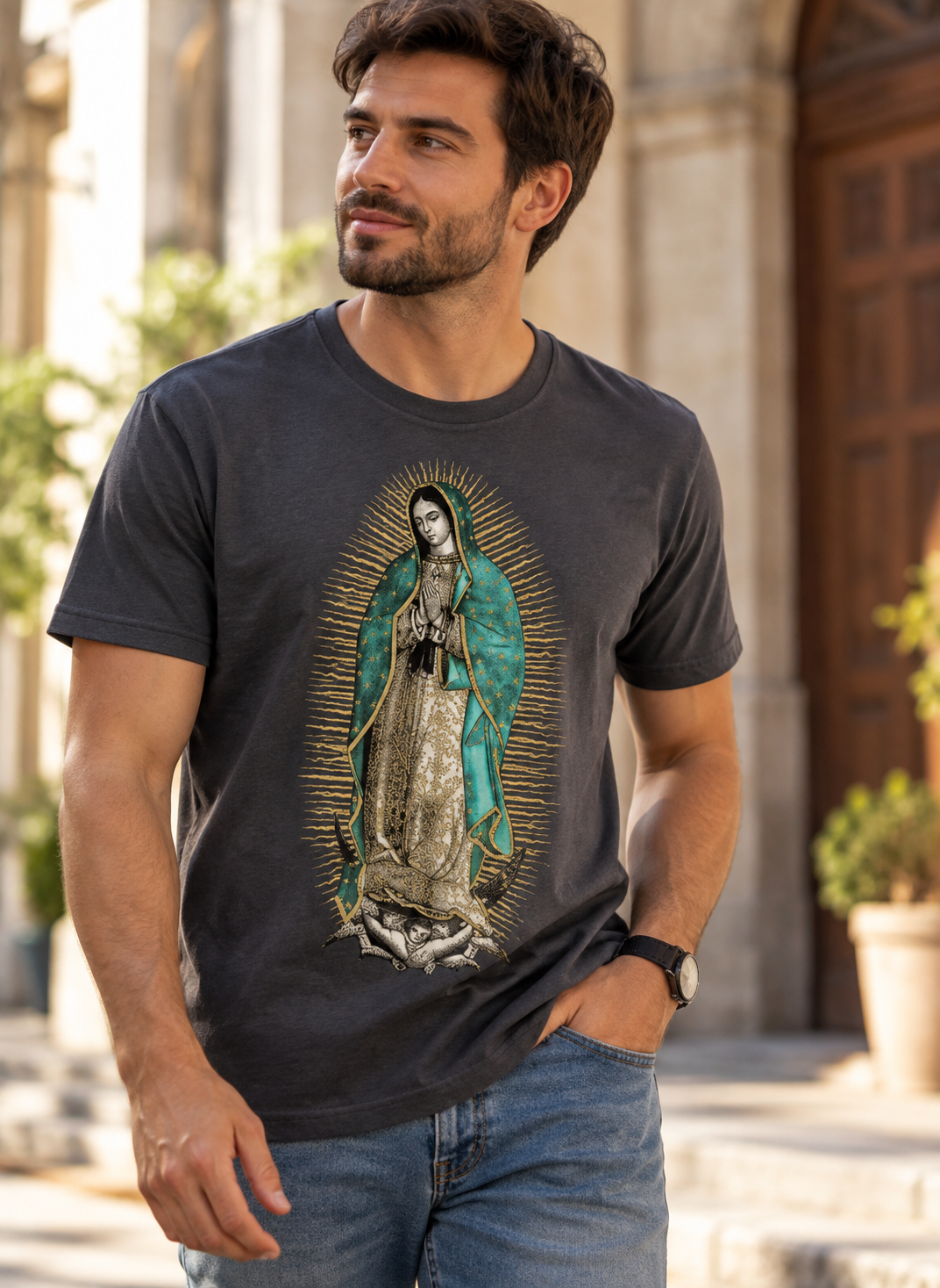 Camiseta Guadalupe em uso
